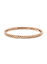 Sculpted Cable Bangle Bracelet 18K Rose Gold