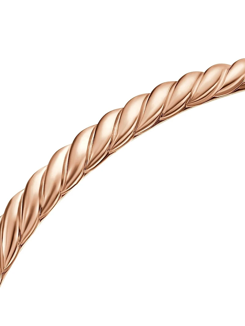 Sculpted Cable Bangle Bracelet 18K Rose Gold