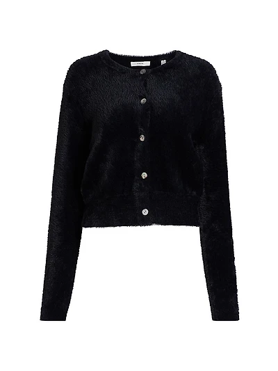 Eyelash Fuzzy Knit Cardigan