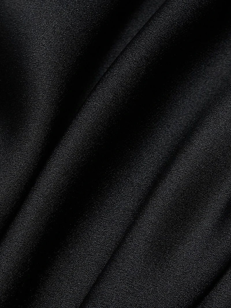 Cap-Sleeve Silk Satin Blouse