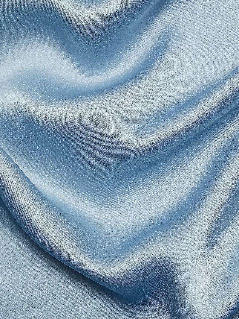 Cap-Sleeve Silk Satin Blouse