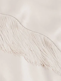 Asymmetric Fringe Midi-Skirt