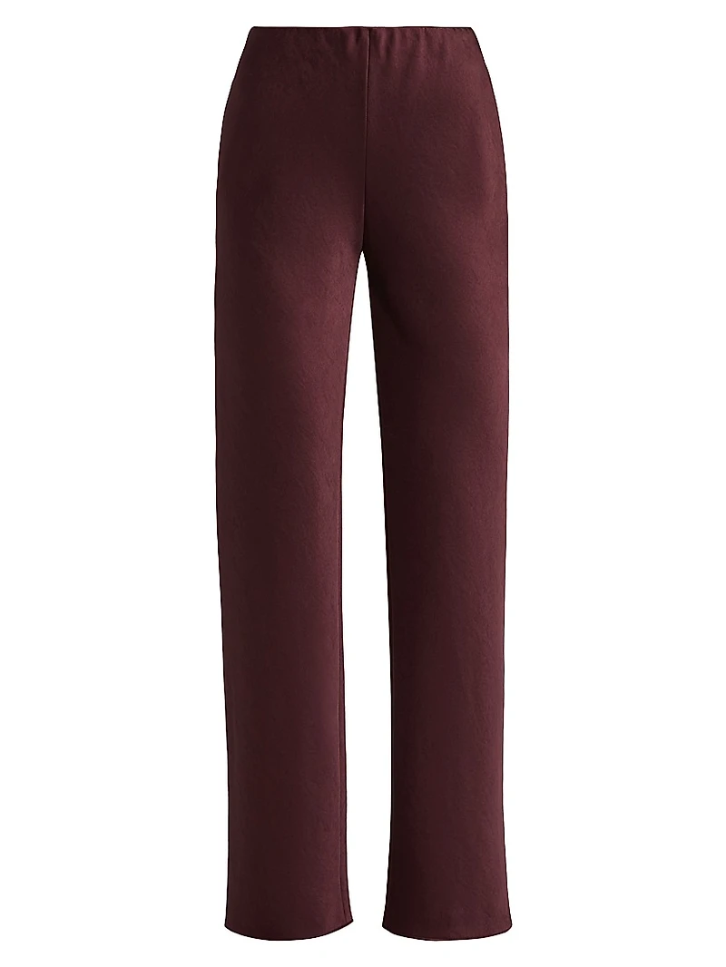 Fluid Bias-Cut Satin High-Rise Trousers