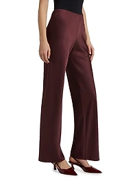 Fluid Bias-Cut Satin High-Rise Trousers