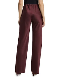 Fluid Bias-Cut Satin High-Rise Trousers