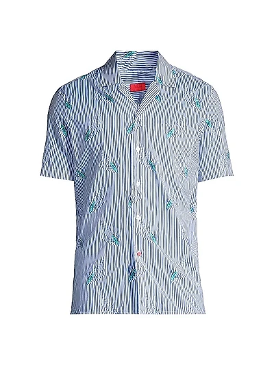 Kayak Stripe Print Camp Collar Shirt