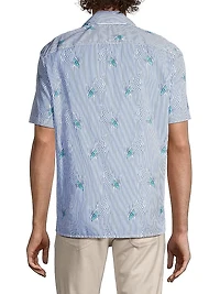 Kayak Stripe Print Camp Collar Shirt