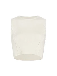 Chace Cotton-Blend Rib-Knit Crop Top
