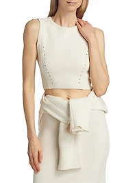 Chace Cotton-Blend Rib-Knit Crop Top