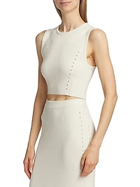 Chace Cotton-Blend Rib-Knit Crop Top