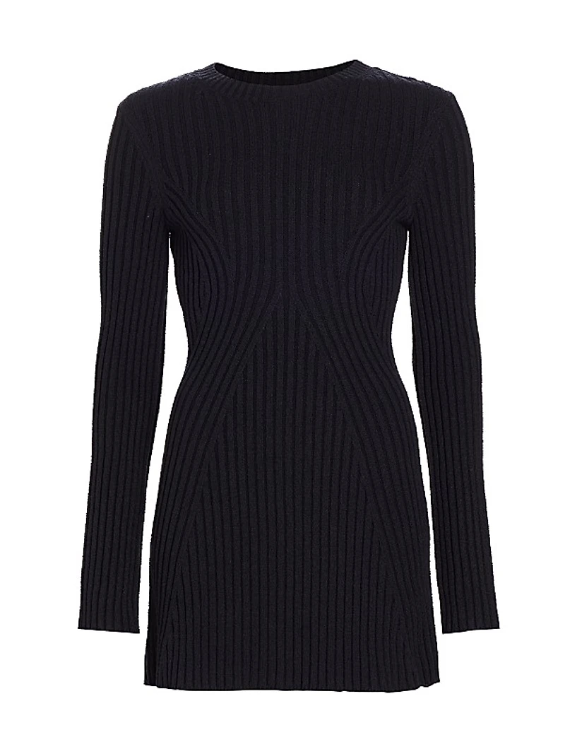 Amalia Cotton-Blend Rib-Knit Minidress