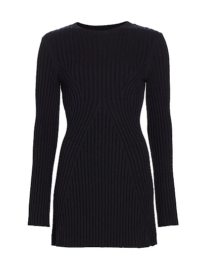 Amalia Cotton-Blend Rib-Knit Minidress