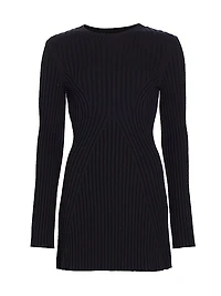 Amalia Cotton-Blend Rib-Knit Minidress