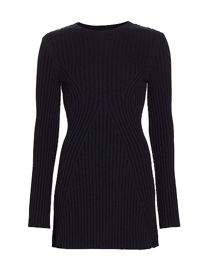 Amalia Cotton-Blend Rib-Knit Minidress