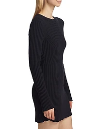 Amalia Cotton-Blend Rib-Knit Minidress