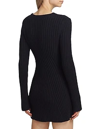 Amalia Cotton-Blend Rib-Knit Minidress