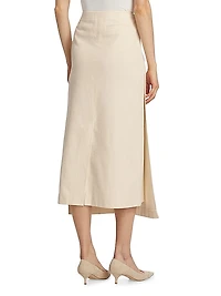 Atri Cotton-Blend Button-Front Midi-Skirt