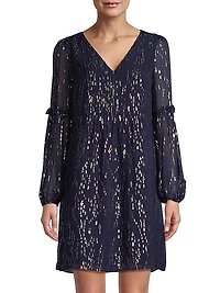 Cleme Metallic Silk-Blend Minidress