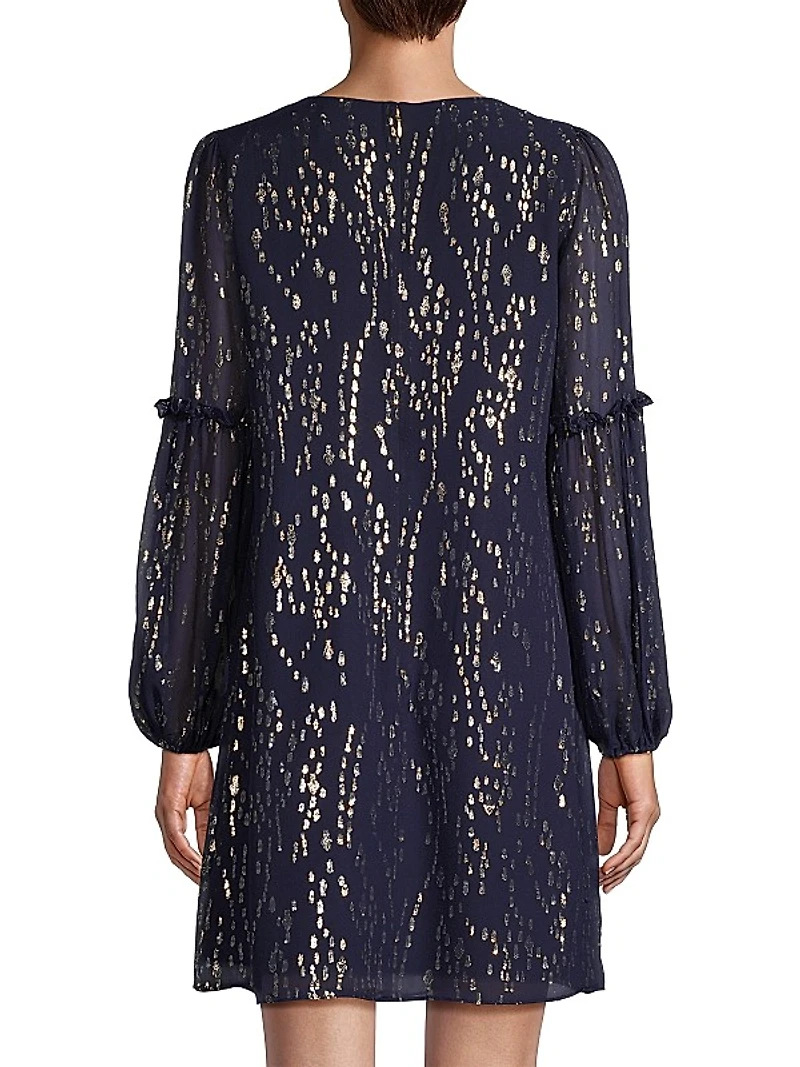Cleme Metallic Silk-Blend Minidress