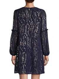 Cleme Metallic Silk-Blend Minidress