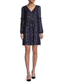 Cleme Metallic Silk-Blend Minidress