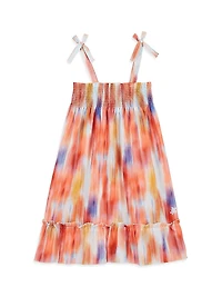 Little Girl's & Gloss Blurred Print Dress