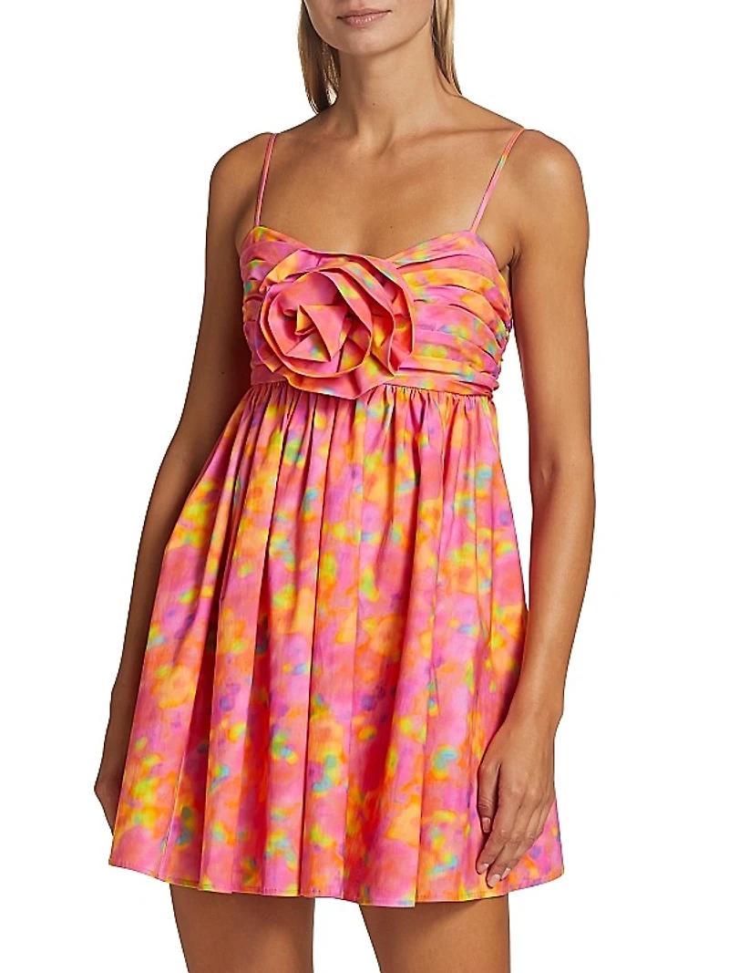 Camreigh Appliqué Cotton-Blend Minidress