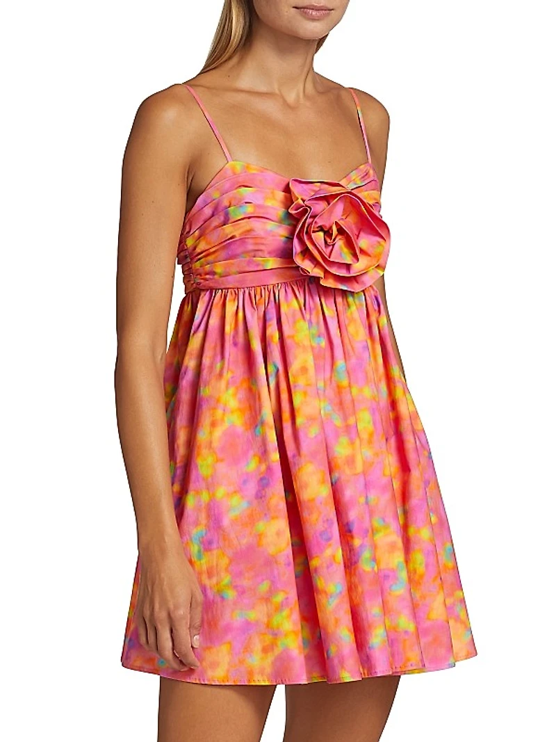 Camreigh Appliqué Cotton-Blend Minidress