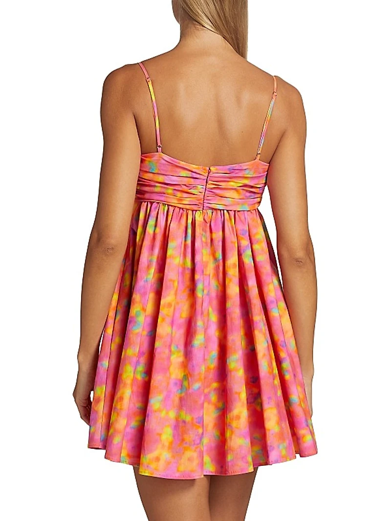 Camreigh Appliqué Cotton-Blend Minidress