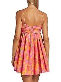 Camreigh Appliqué Cotton-Blend Minidress