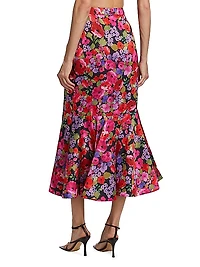 Clyde Flared Floral Midi-Skirt