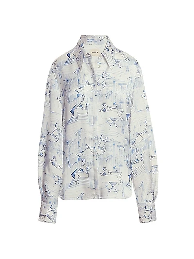 Minta Printed Oversized Shirt
