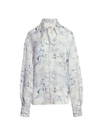 Minta Printed Oversized Shirt