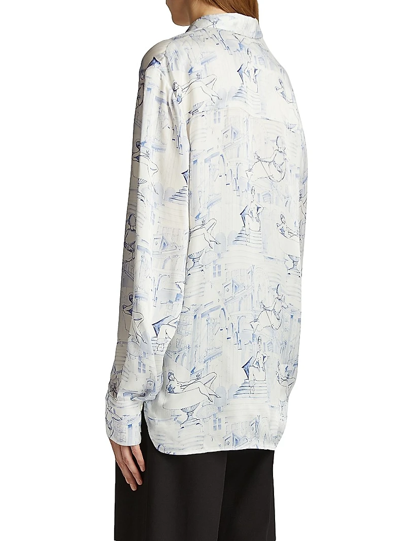 Minta Printed Oversized Shirt