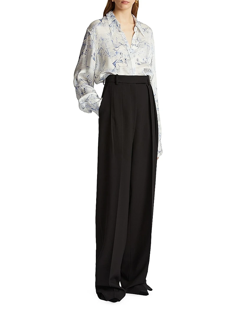 Minta Printed Oversized Shirt