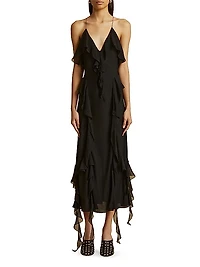 Pim Ruffle Silk Maxi Dress