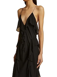 Pim Ruffle Silk Maxi Dress