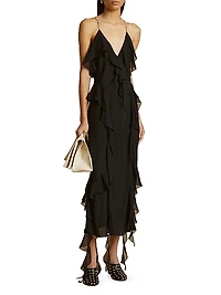 Pim Ruffle Silk Maxi Dress
