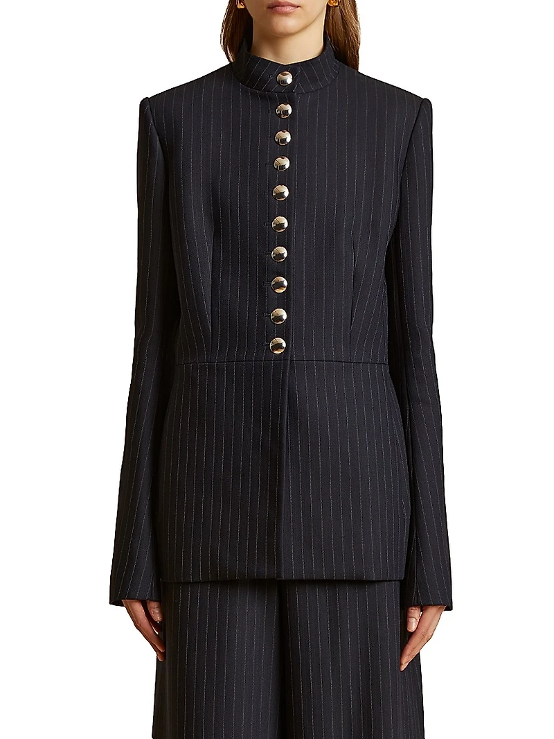 Samuel Pinstriped Wool-Blend Jacket