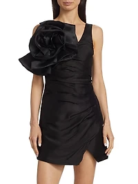 Energy Floral Ruched Linen-Blend Minidress