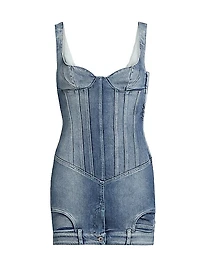 Upside Down Bustier Denim Minidress