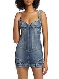Upside Down Bustier Denim Minidress