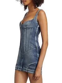 Upside Down Bustier Denim Minidress