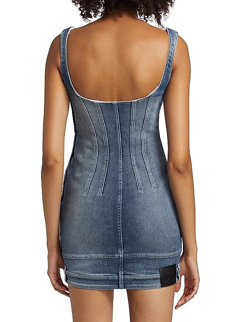 Upside Down Bustier Denim Minidress