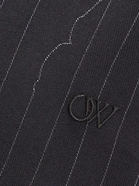 Pinstripe Wool-Blend Draped Minidress