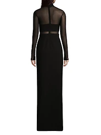 Andie Semi-Sheer Turtleneck Gown
