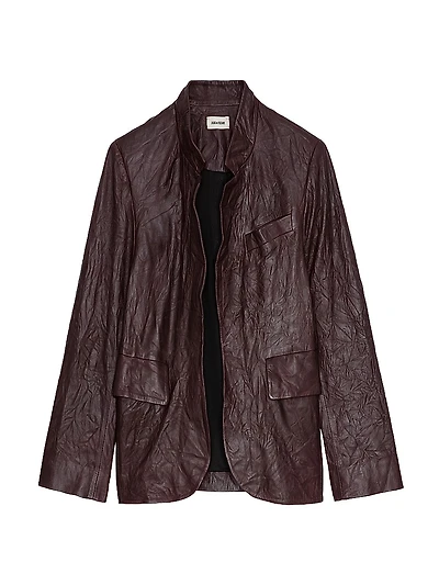 Verys Crinkled Leather Jacket