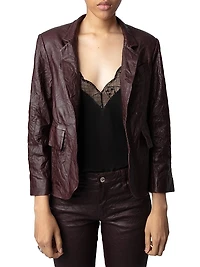 Verys Crinkled Leather Jacket