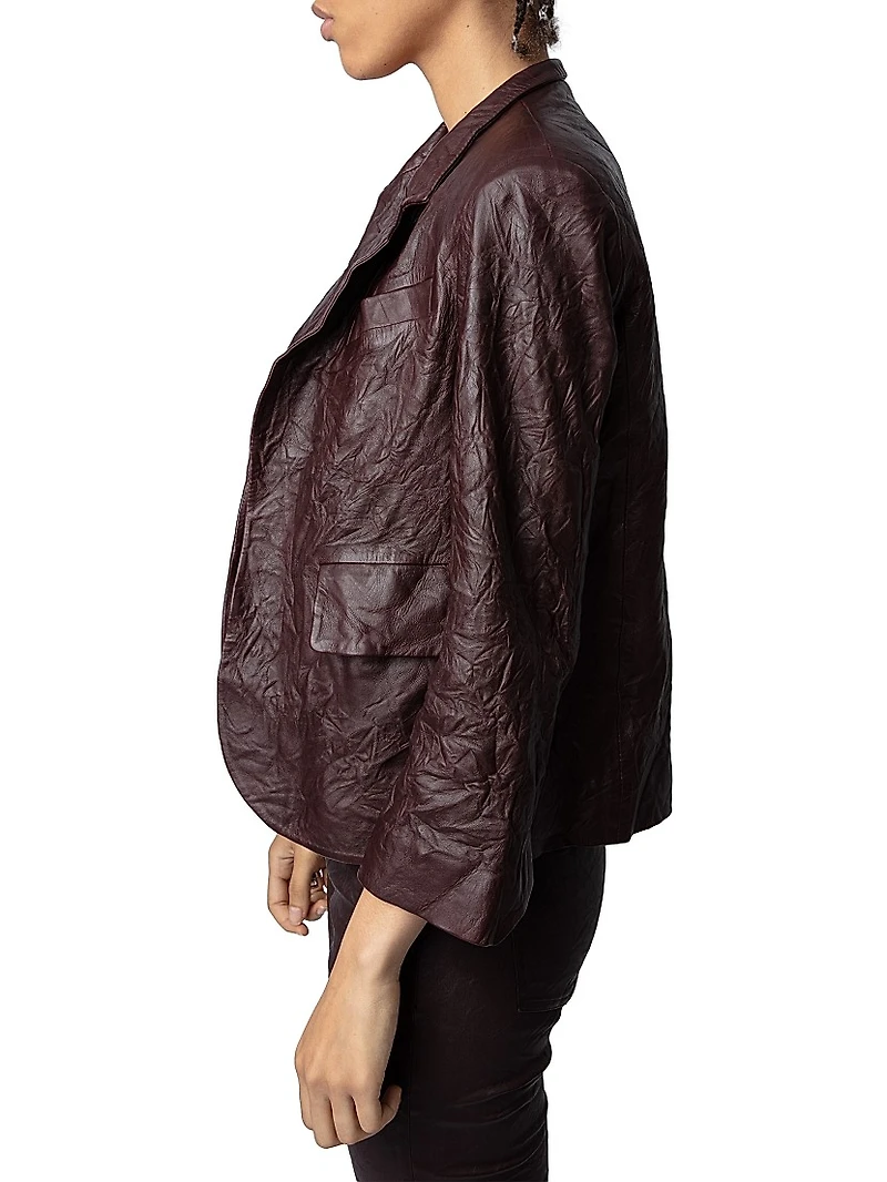 Verys Crinkled Leather Jacket