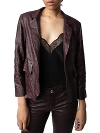 Verys Crinkled Leather Jacket
